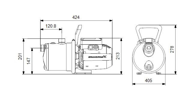 Grundfos Jetpumpe Gartenpumpe JP 4-54 S-BBVP Hauswasserwerk selbstansaugend