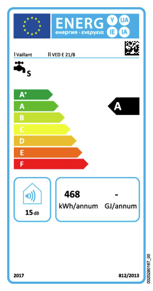 Vaillant Durchlauferhitzer electronic VED E 21/8 21 kW elektronisch gesteuert