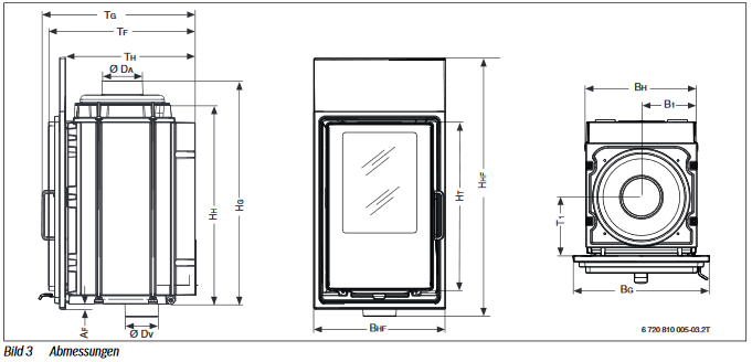 Buderus Heizeinsatz HLG316 10 kW Kachelofeneinsatz Kamineinsatz Kuppel links