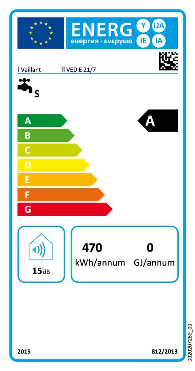 Vaillant electronicVED Elektro-Durchlauferhitzer VED E21/7 21kW - 400V