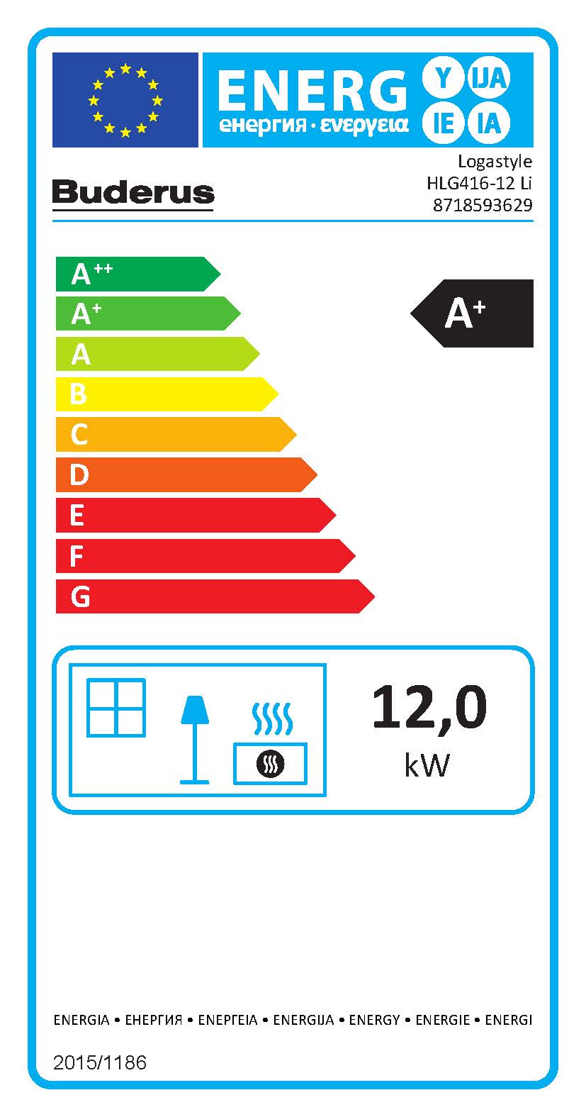 Buderus Logaflame HLG416 12 kW Heizeinsatz Kachelofeneinsatz Kamin Tür links