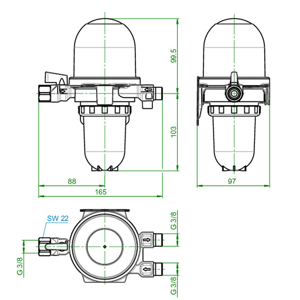 Oventrop Ölfilter Entlüfter Toc-Duo-3 SIKU 25-40my Heizölfilter Absperrung