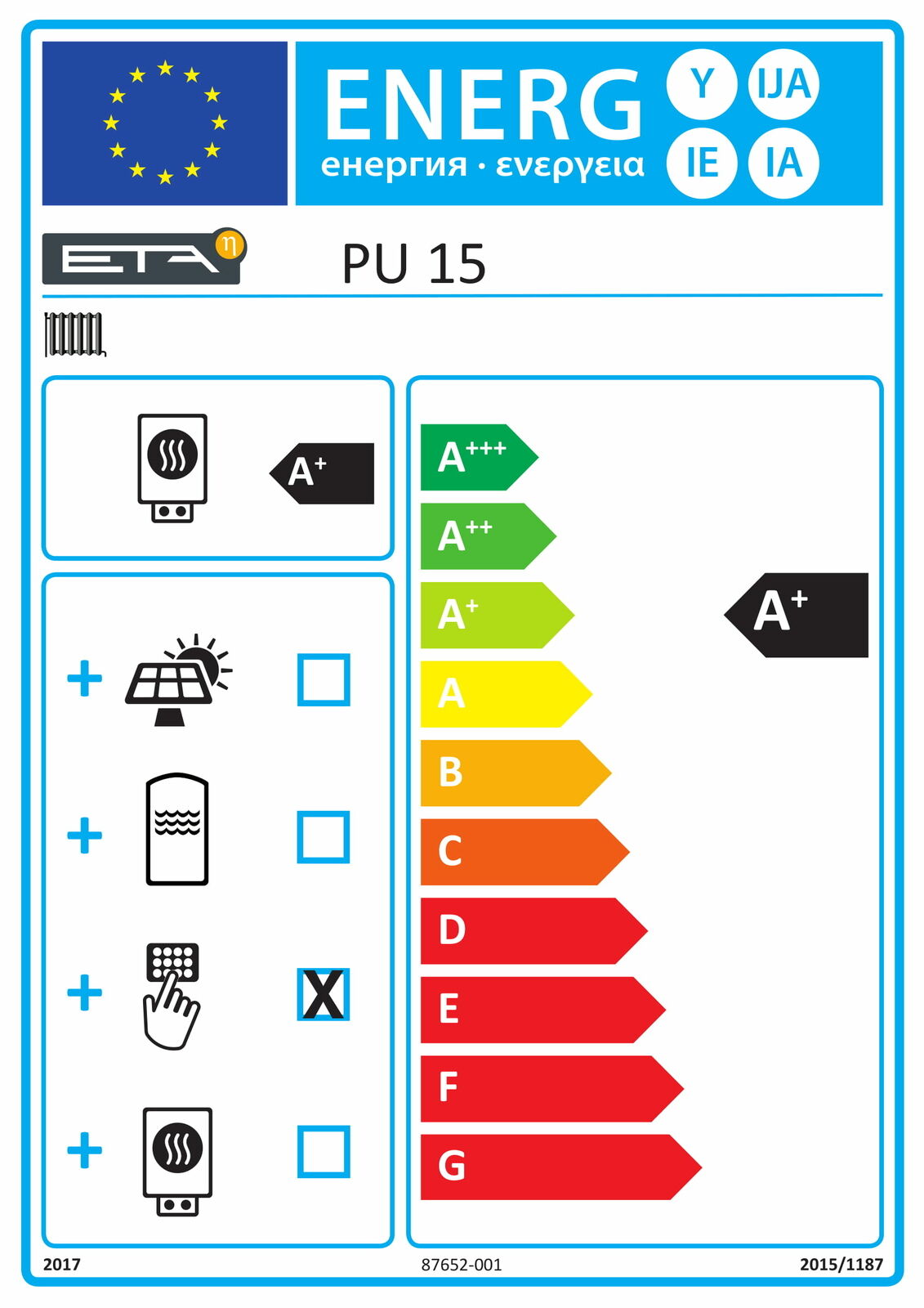 ETA Pelletkessel PU 15 PelletsUnit 14,9 kW Pelletheizung Touchscreen Regelung