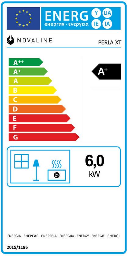 Kaminofen Novaline Aria 6 kW Topplatte Shanix black 70 mm Kamin Korpus schwarz