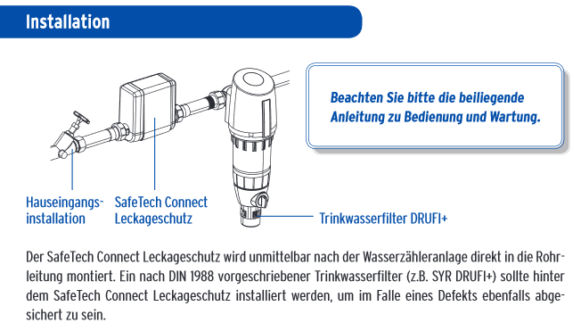 SYR SafeTech Connect Leckageschutz DN20 Internetfähig WLAN online Wächter