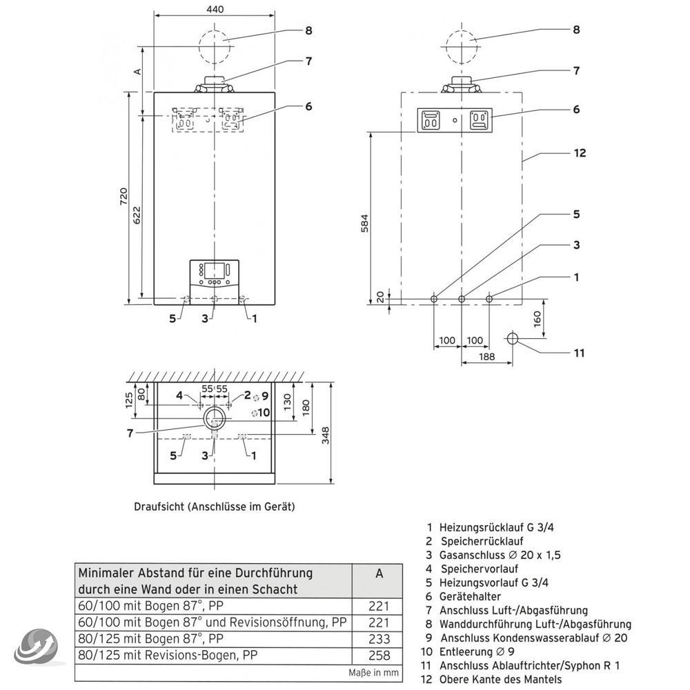 Vaillant Gas Brennwert Wandheizgerät ecoTEC plus VC 15 CS/1-5 E/LL/P