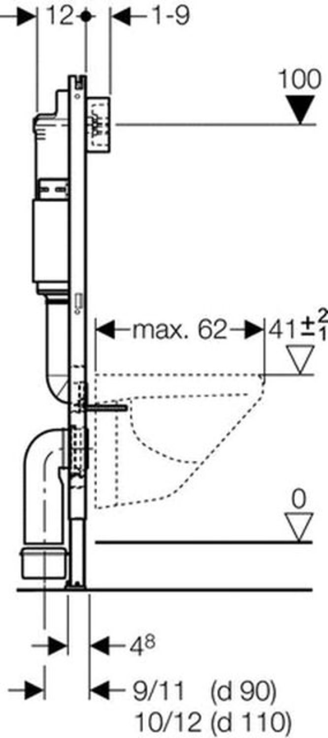 Geberit Duofix Basic WC-Vorwandelement UP100 mit Befestigung Nr.: 458.103.00.1