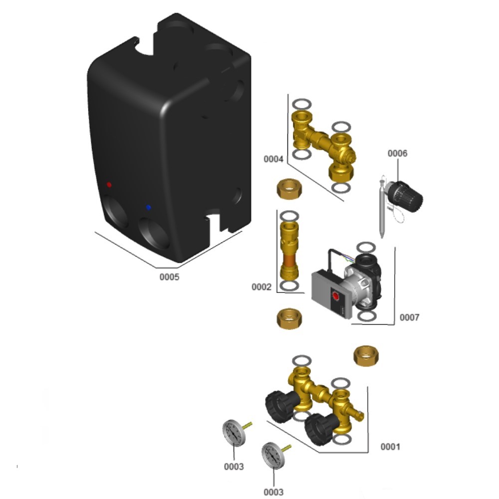 Viessmann Rücklauftemperaturanhebung HE DN25 thermisch für Holzvergaser 7172808