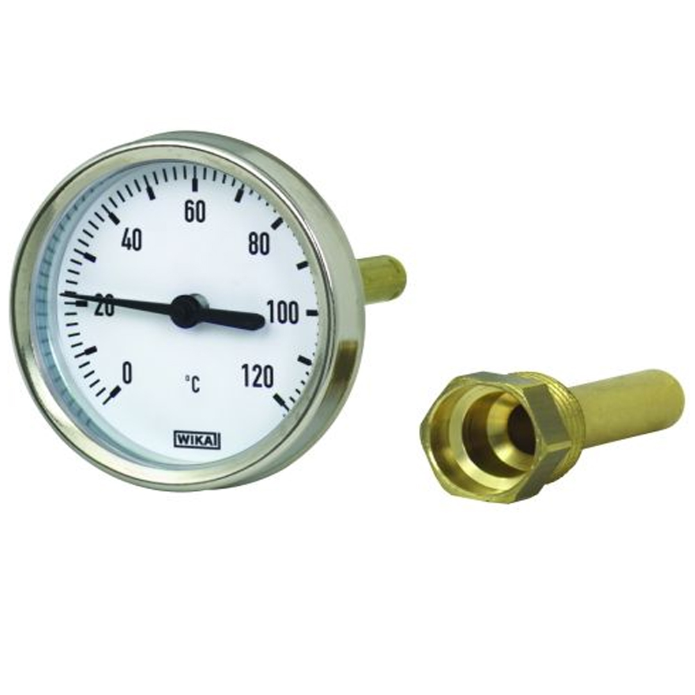 Wika Bimetall Zeigerthermometer mit Metallgehäuse GK 0-120°C ø 100 mm x 40 mm