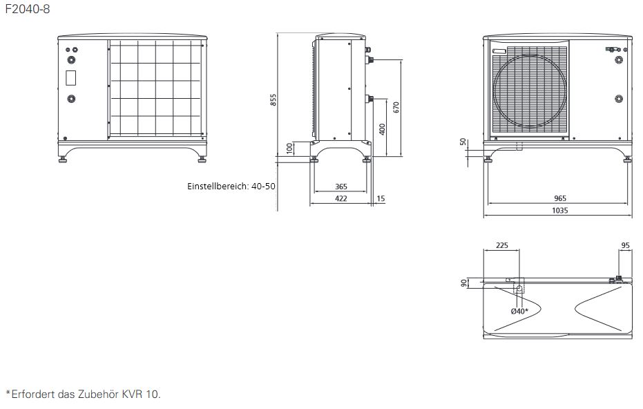 NIBE Luft Split Wärmepumpe F2040 8 kW Inneneinheit VVM S320 LWP2074