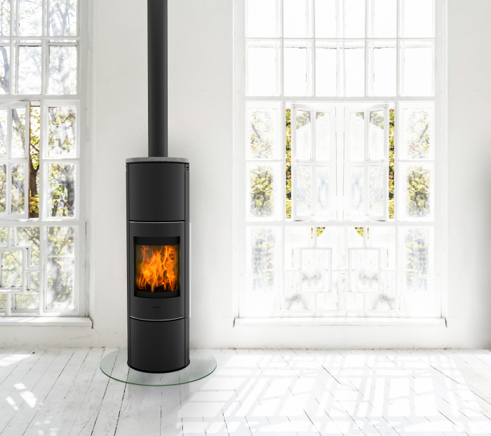 Kamin Kaminofen Fireplace Luna Speckstein RLU K6033 Stahl schwarz 5,0 kW