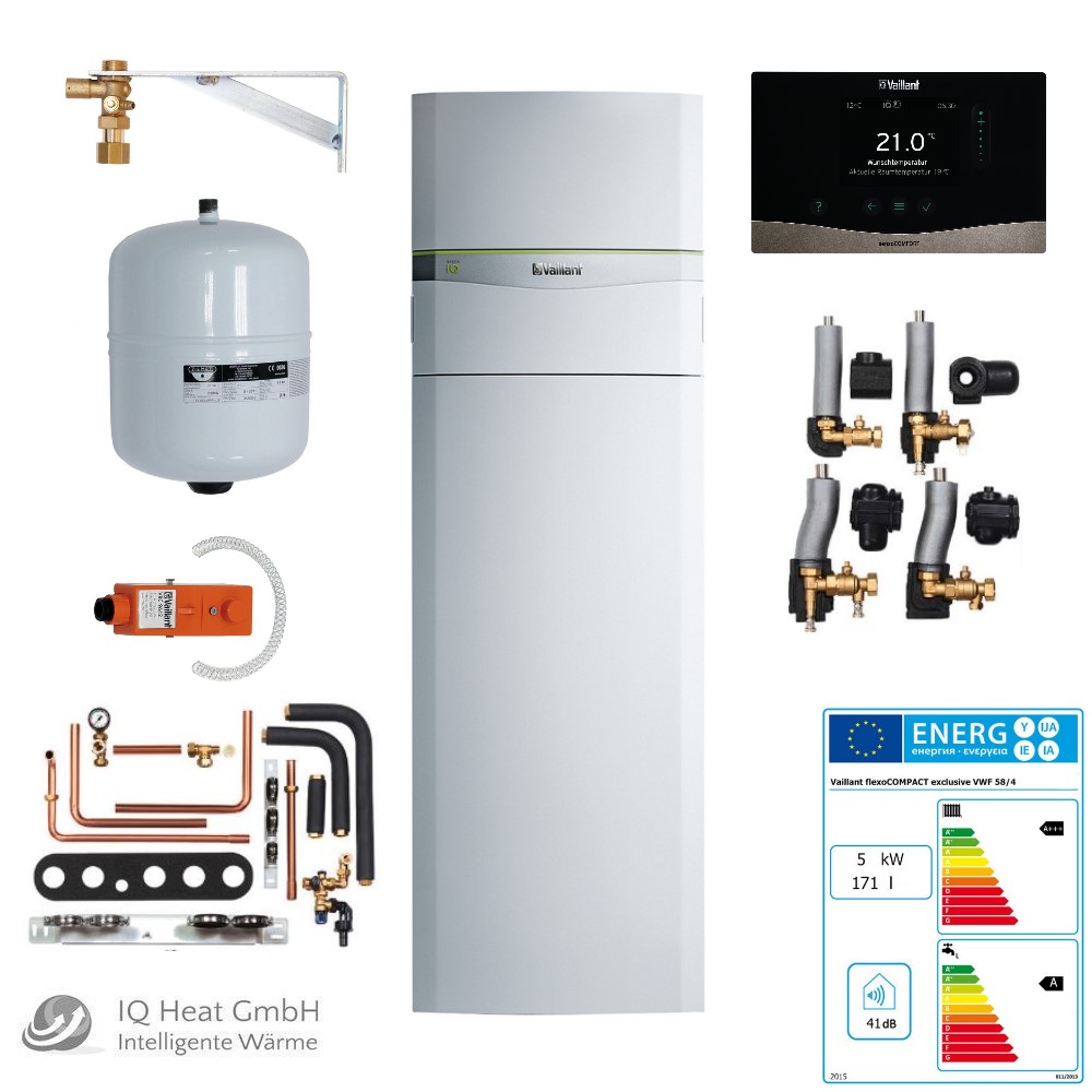 Vaillant Sole Wasser Wärmepumpe flexoCOMPACT exclusive VWF 58 /4 Paket 4.406