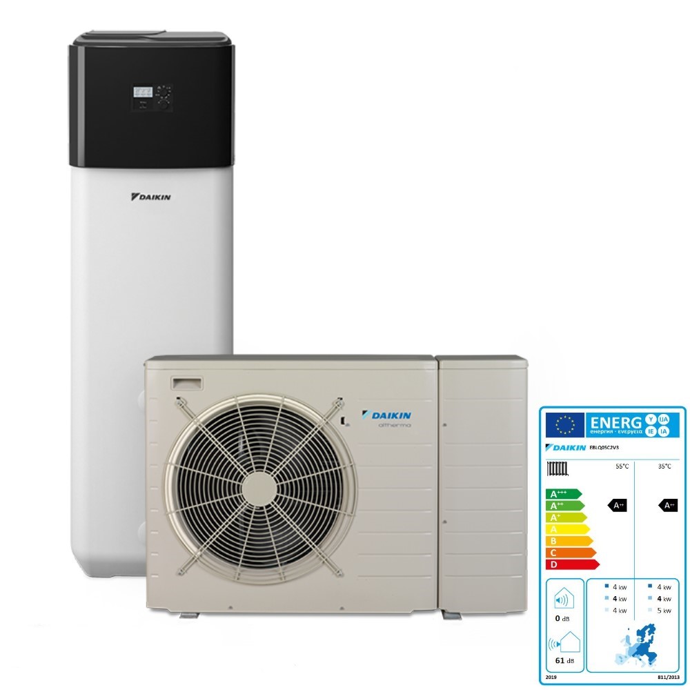 Daikin Altherma M 5 kW Monoblock Wärmepumpe Wärmespeicher ECH2O 500 H/C