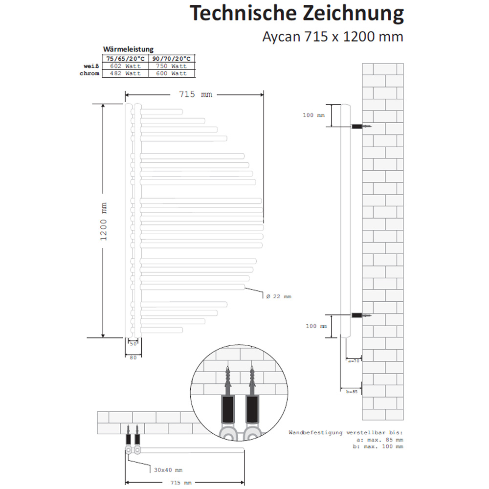 Design Badheizkörper Aycan Heizkörper Handtuchheizkörper weiß chrom