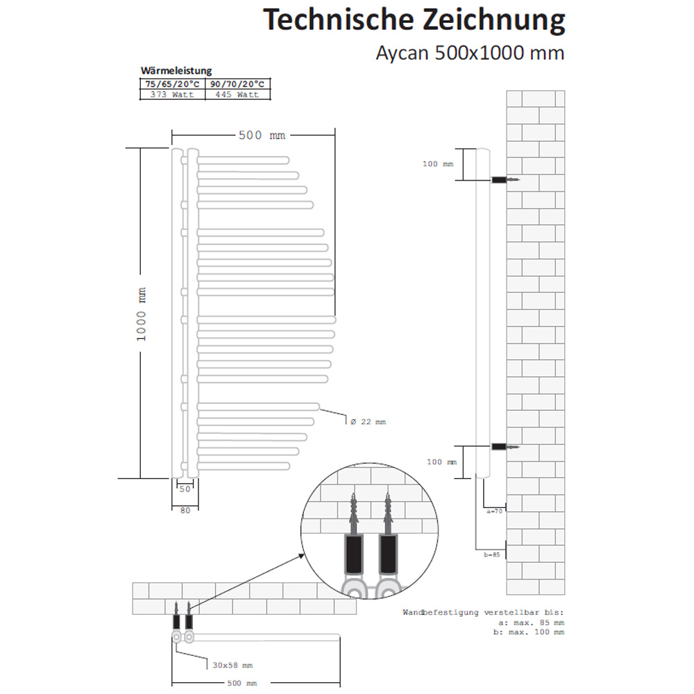 Design Badheizkörper Aycan Heizkörper Handtuchheizkörper weiß chrom