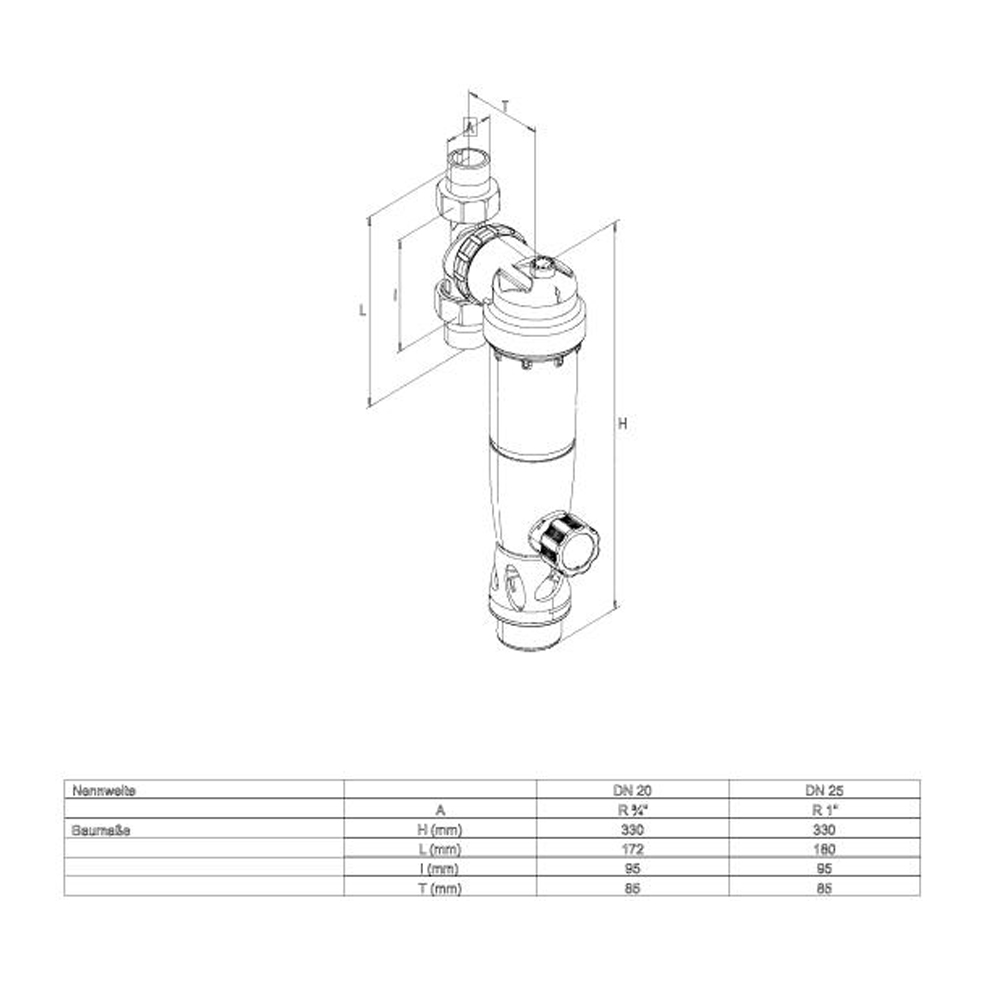 SYR Rückspülfilter Duo FR DN20 3/4" mit integriertem Anschlußflansch