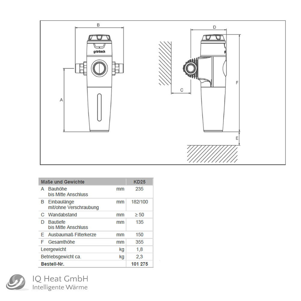 Grünbeck Feinfilter pureliQ:KD25 DN25 Wasserfilter Rückspülfilter Druckminderer