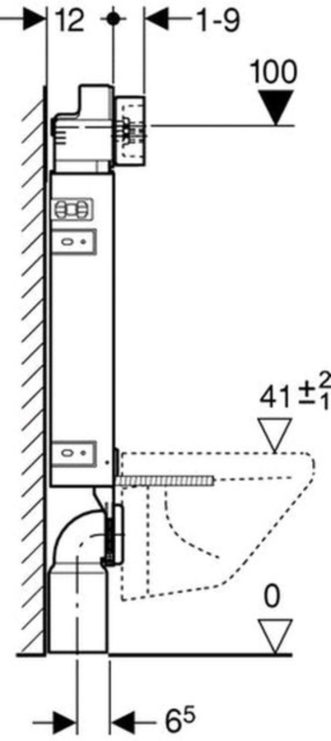 Geberit Spülkasten Kombifix für Wand WC 108 cm Delta UP Spülkasten 110.100.00.1