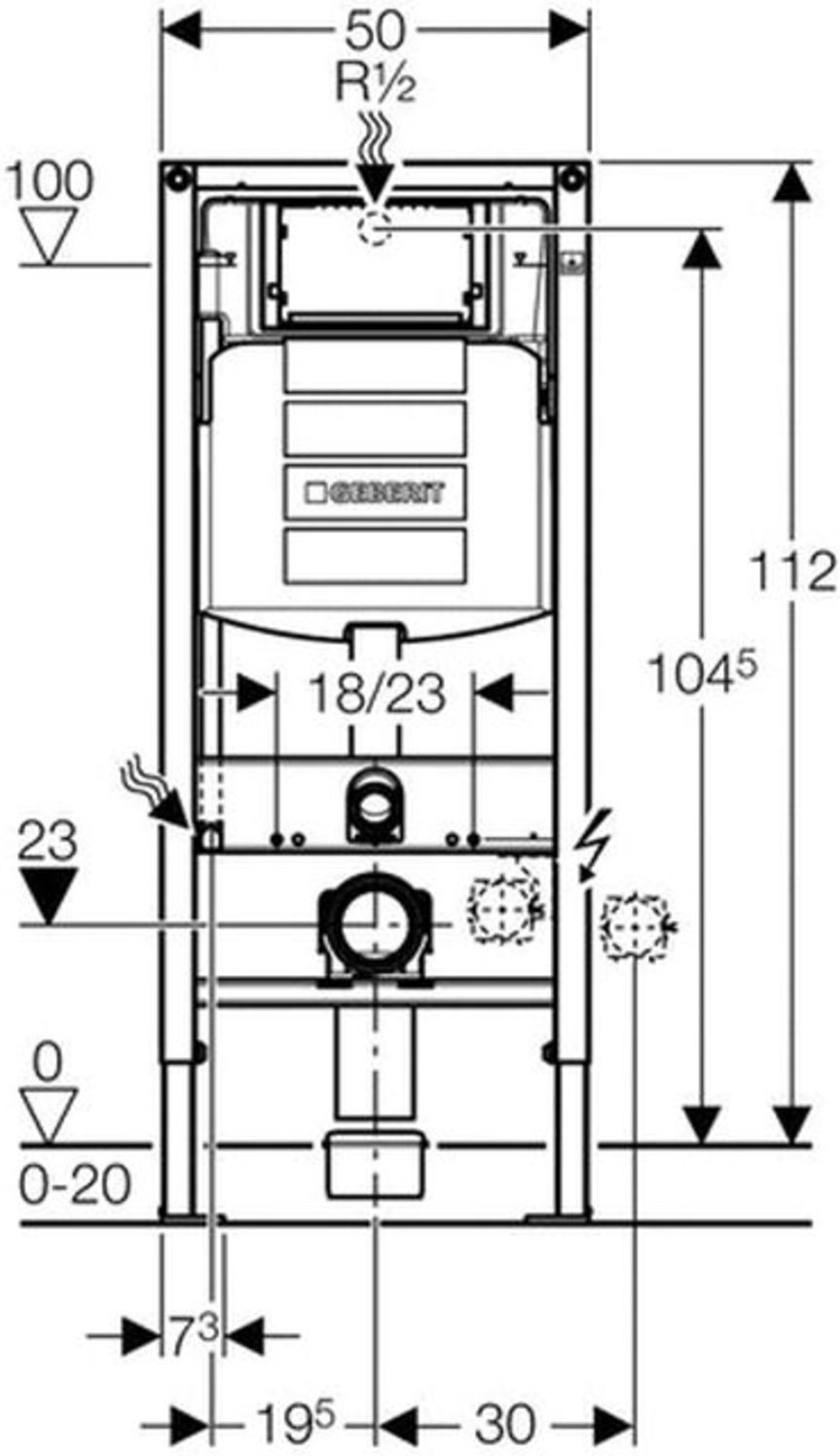 Geberit Duofix WC Vorwandelement UP320 111.300.00.5 Spülkasten für Trockenbau