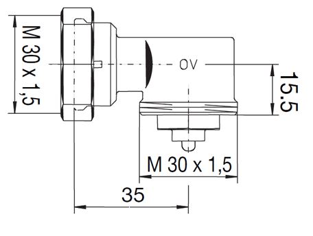 Oventrop Winkeladapter / Schraubverbindung M30 x 1,5 mm Hersteller.: 1011450