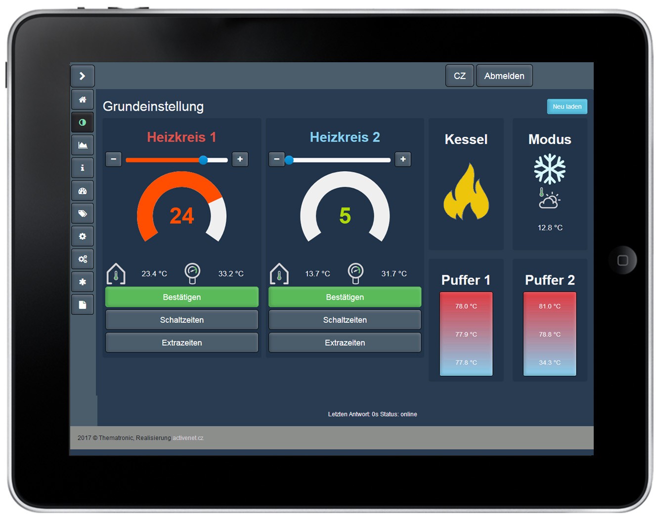 Atmos Thematronic Systemregler JBR 01 WIFI Komplett Set Holzvergaser Pelletkessel