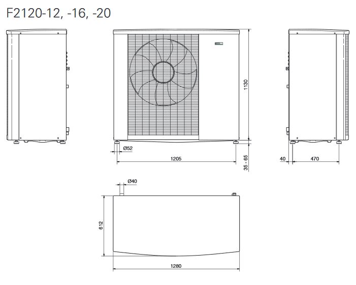 NIBE Luft Wasser Wärmepumpe F2120 -16 11,0 kW  COP 5,17 Monoblock