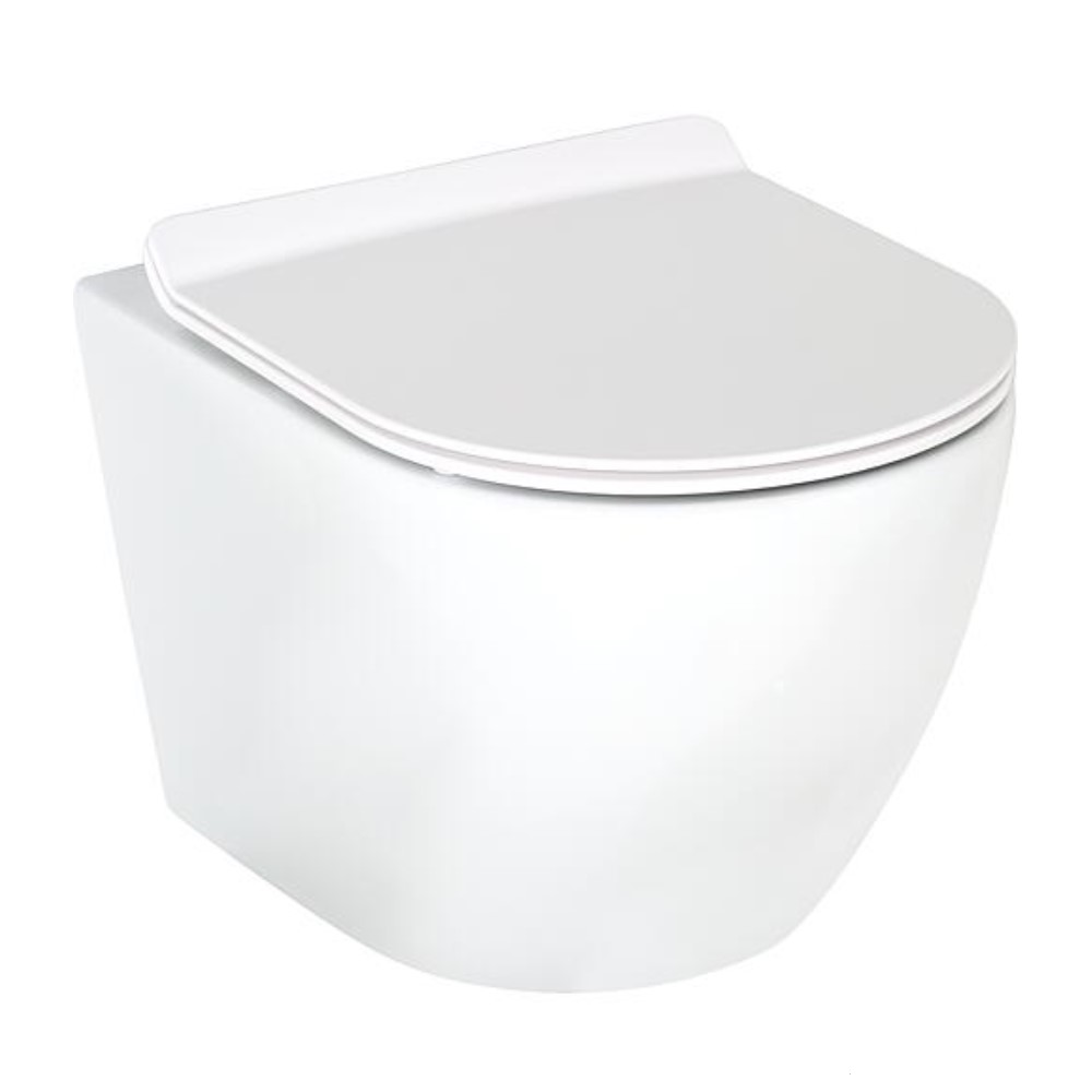 Wand WC Combi-Pack Arax Wand Tiefspül WC Spülrandlos mit Silent Flush weiss