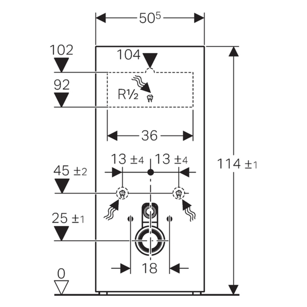 Geberit Monolith weiß 114 cm Vorwandelement Aufputzspülkasten 131031SI5