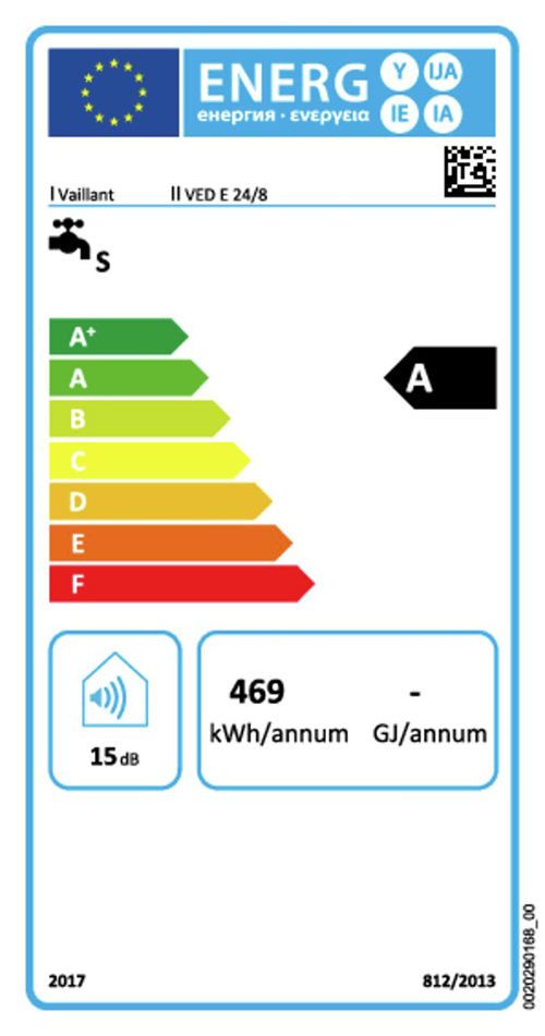 Vaillant Durchlauferhitzer 24 kW elektronisch gesteuert electronic VED E 24/8