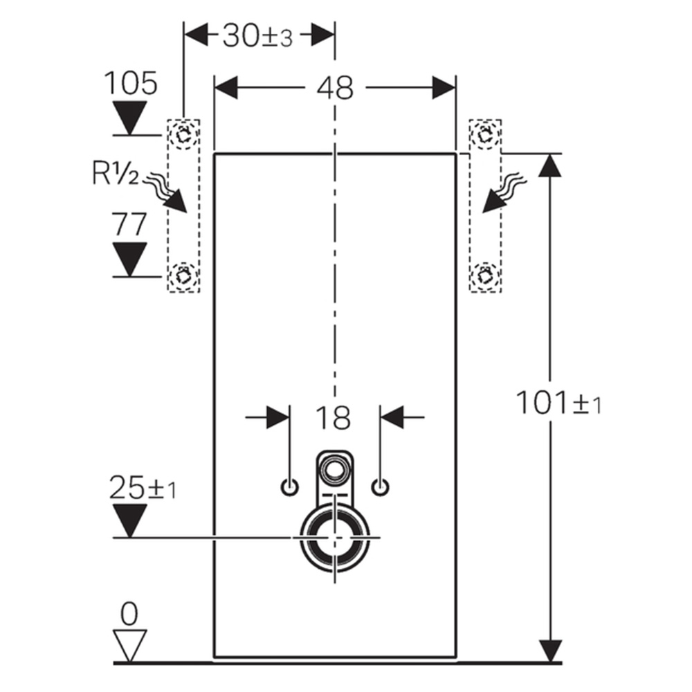 Geberit Monolith weiß 101 cm weiß Sanitärmodul Vorwandelement Aufputzspülkasten