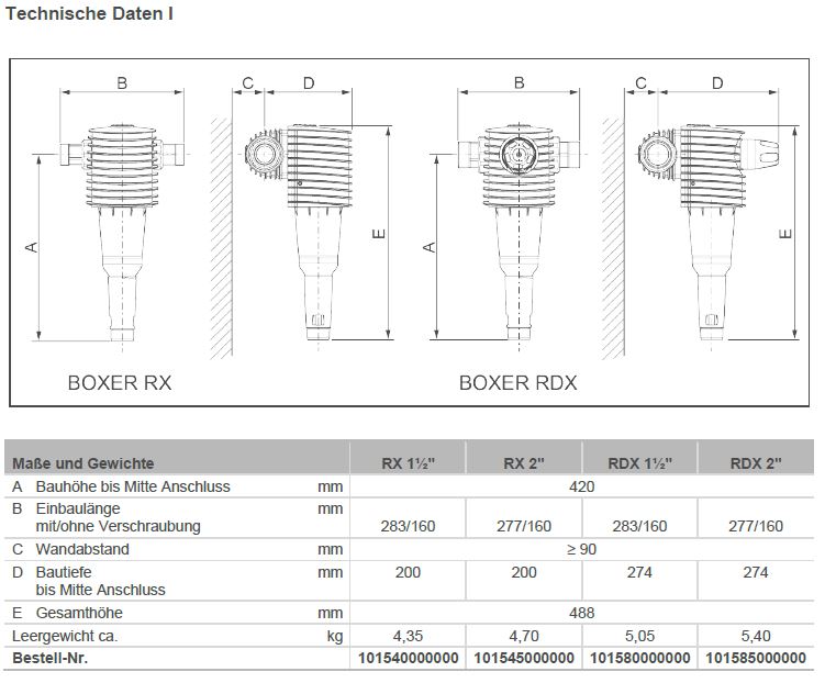 Grünbeck Rückspülfilter BOXER RDX 1 1/2" DN40 Druckminderer Wasserfilter