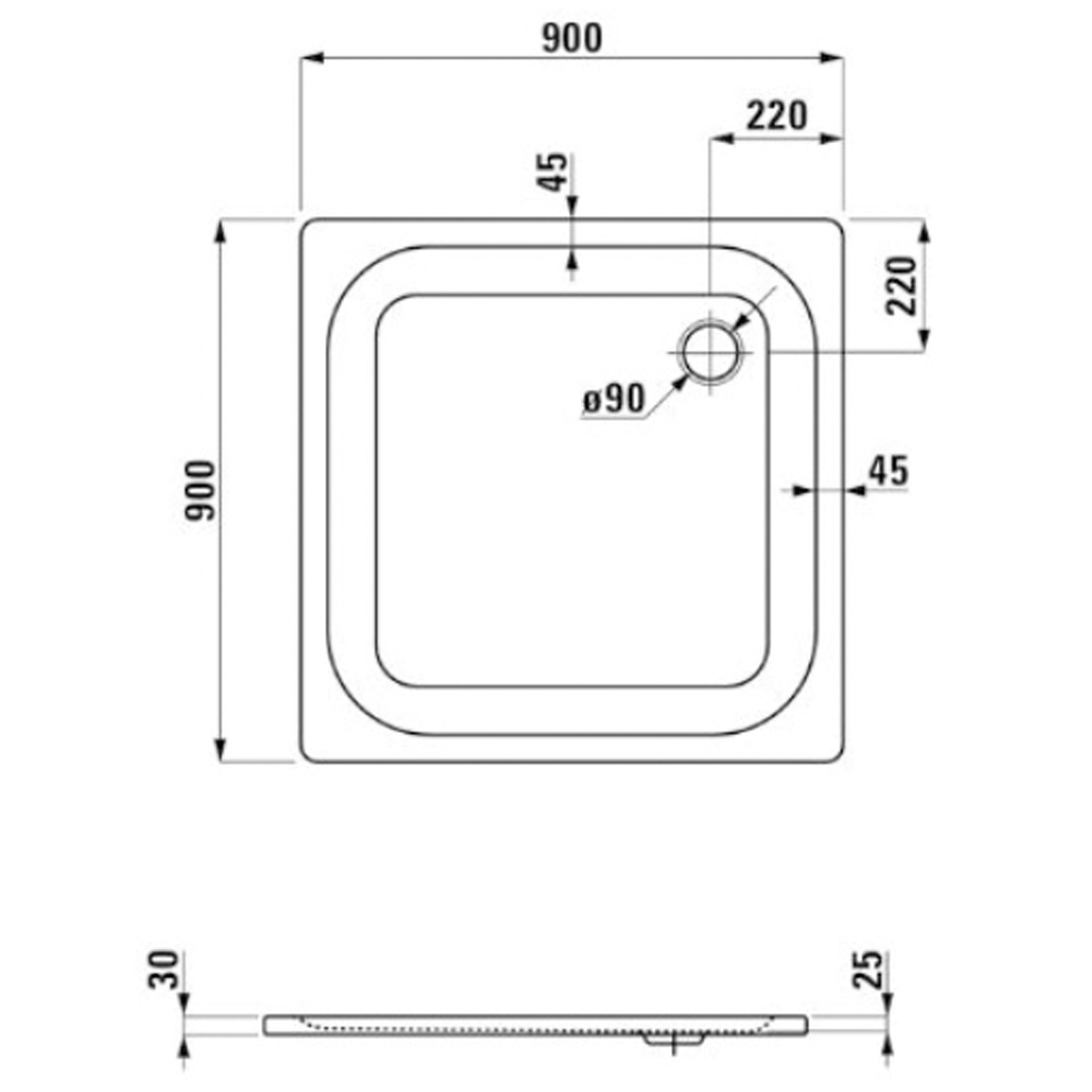 Stahl Duschwanne Set Edura 90 x 90 Dusche Wannenträger Tempoplex Duschbecken