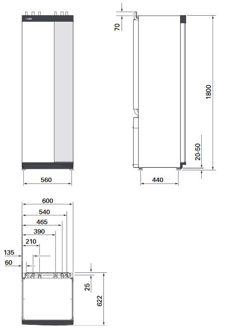 NIBE Luft Wasser Wärmepumpe Paket F2120 12 mit 8,0 kW Inneneinheit VVM S320