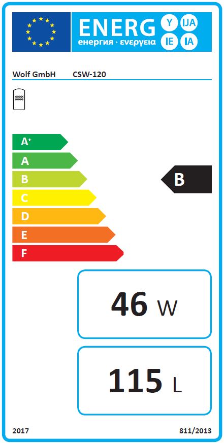 WOLF Unterstell Warmwasserspeicherr CSW 120 ComfortLine emailliert 115 Liter