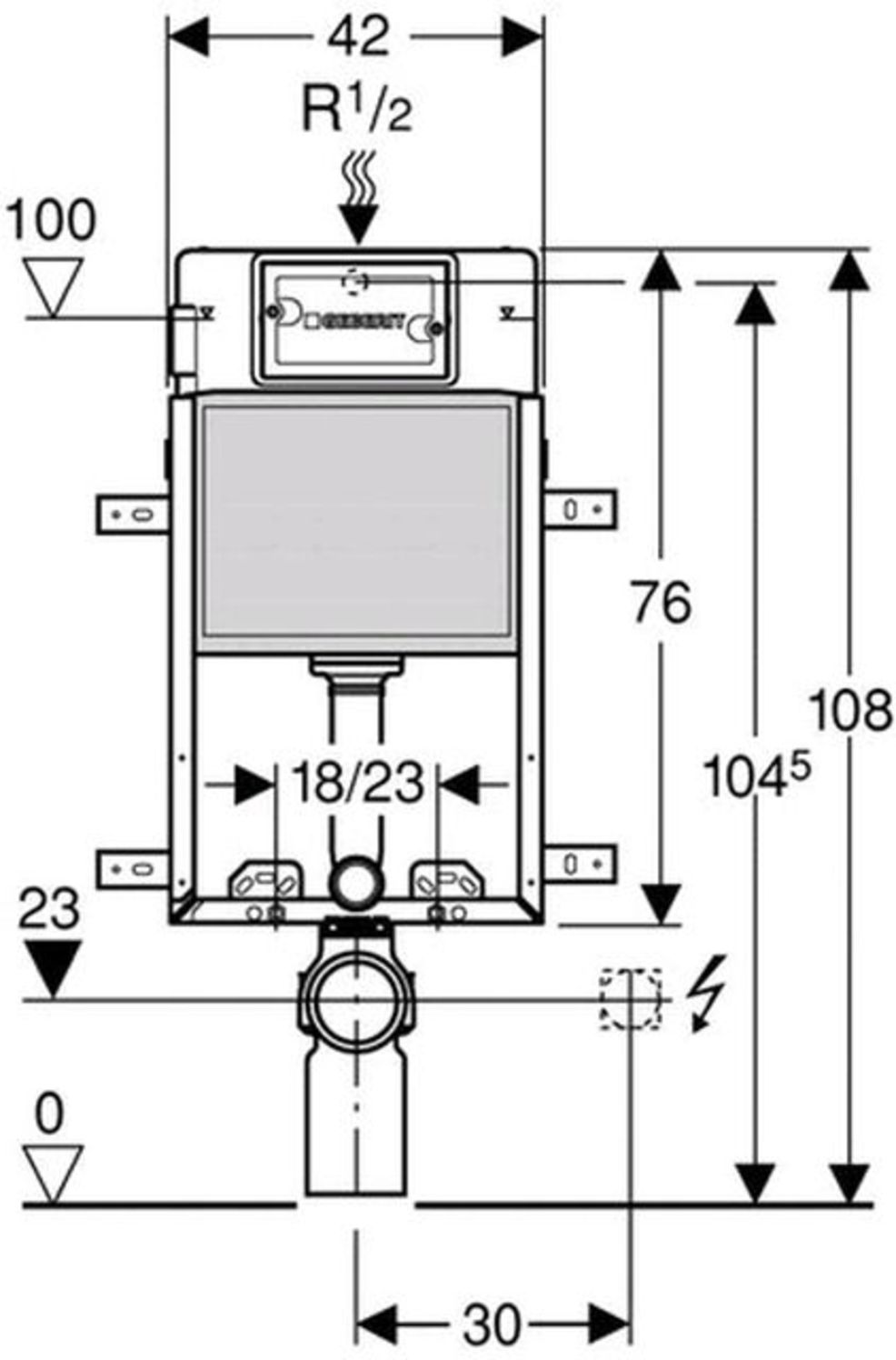 Geberit Spülkasten Kombifix für Wand WC 108 cm Delta UP Spülkasten 110.100.00.1