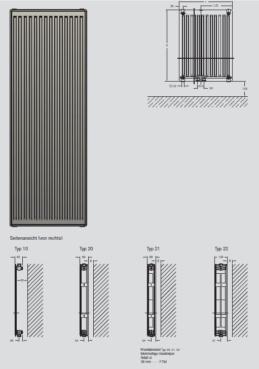 Buderus Vertikalheizkörper CV Profil Paneelheizkörper Flachheizkörper Heizwand
