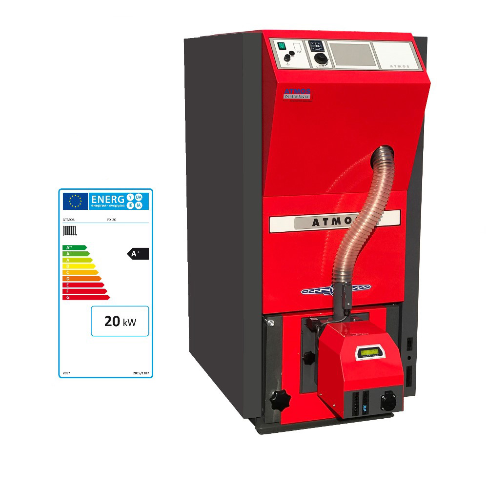 ATMOS Pelletkessel PX20 Pelletbrenner A25PX Förderschnecke Pelletheizkessel