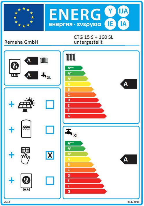 Remeha Gas Brennwert Kessel Calora Tower 15 S 160 Liter Speicher Paket 22 hinten