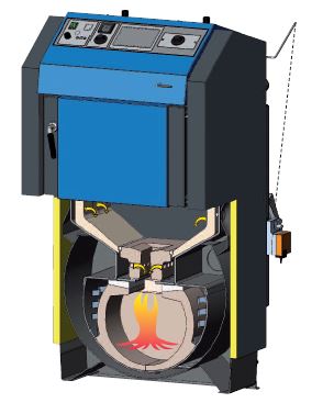 Atmos Holzvergaser Paket DC 25 GSE Holzkessel Pufferspeicher 1500 Liter Laddomat