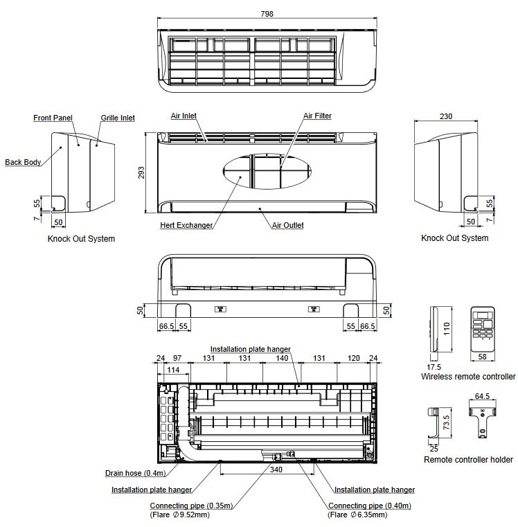 Toshiba Kimaanlage Set SEIYA R32 Wandklimagerät 3,3 kW / 3,6 kW Klimagerät Split