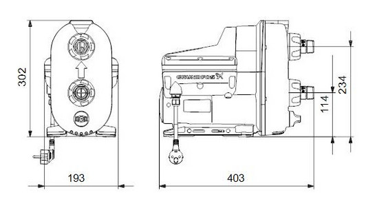 Grundfos Hauswasser Gartenpumpe Scala 2 3-45 Jetpumpe Hauswasserwerk