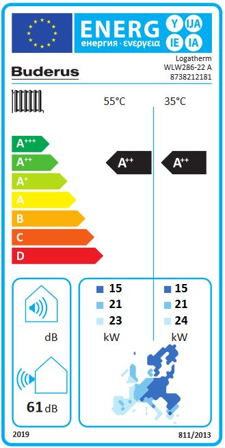 Buderus Luft Wasser Wärmepumpe Logatherm WLW286 22 A mit Wetterschutzhaube