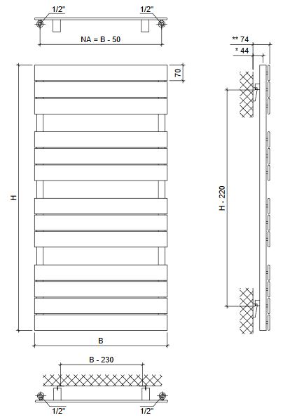 Design Paneelheizkörper Badheizkörper Panio Scala weiss Heizkörper standard