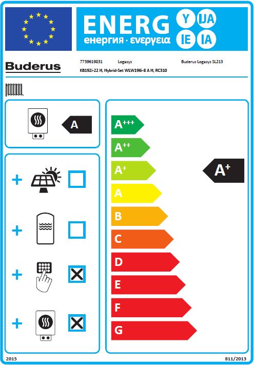 Buderus Gas Brennwert Hybridsystem KBH192i 22 kW Luft Wasser Wärmepumpe WLW196i