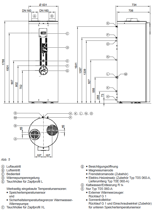 Viessmann Vitocal 060-A Typ T0E ze Trinkwasserwärmepumpe Außenluftbetrieb