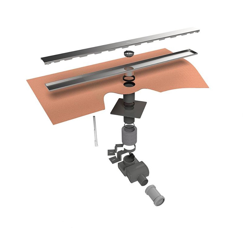 ESS Easy Drain Duschrinne Waterstop Zero Abdichtung Edelstahlabdeckung