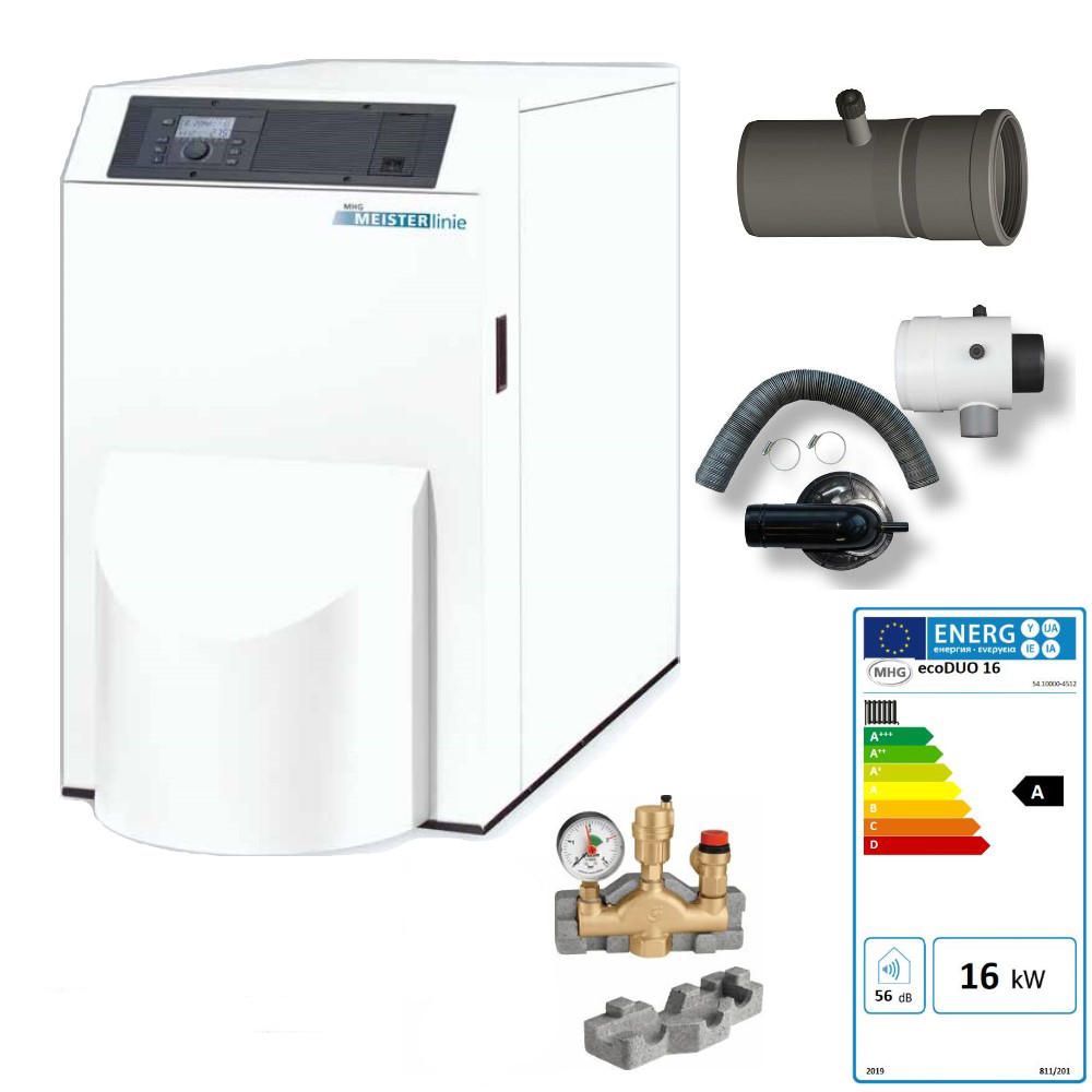 MHG Öl Brennwertheizgerät Paket ecoDUO 16 KW bodenstehend Ölkessel Zubehör