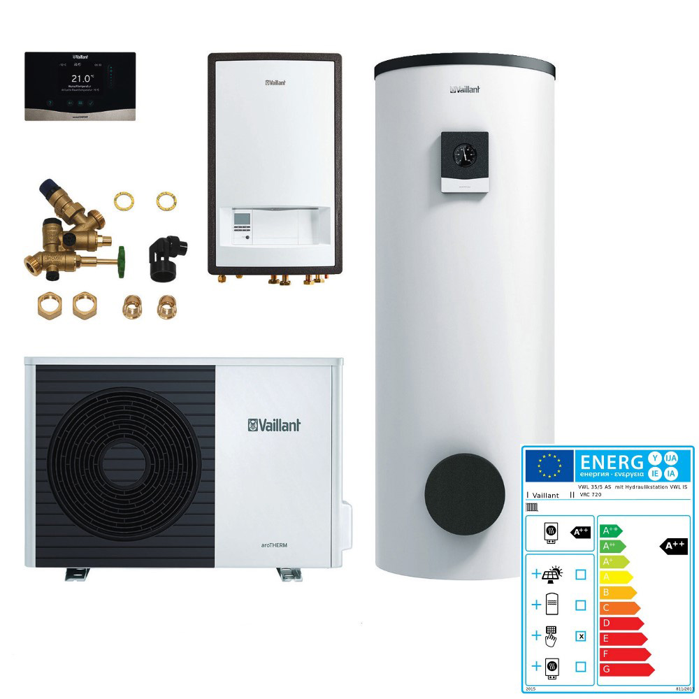 Vaillant Paket Split Wärmepumpe aroTHERM VWL 35/5 AS Speicher VIH RW 300/3 4.019