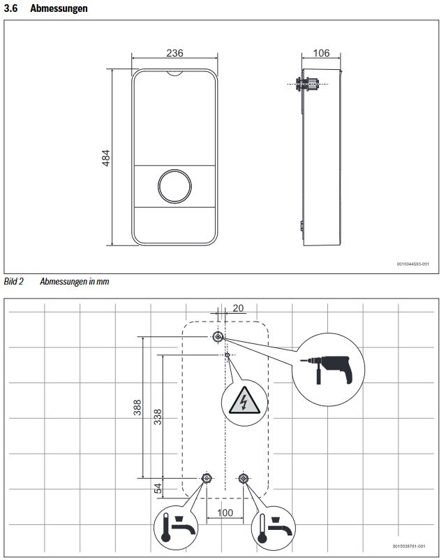 Buderus Logamax ED166 11/13 Durchlauferhitzer elektronisch geregelt