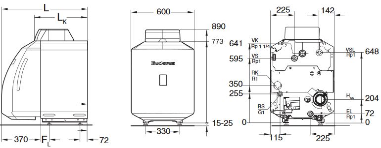 Buderus Ölbrennwertkessel GB125 22 kW Speicher SU160 200 RC310 MC110 Ölheizung